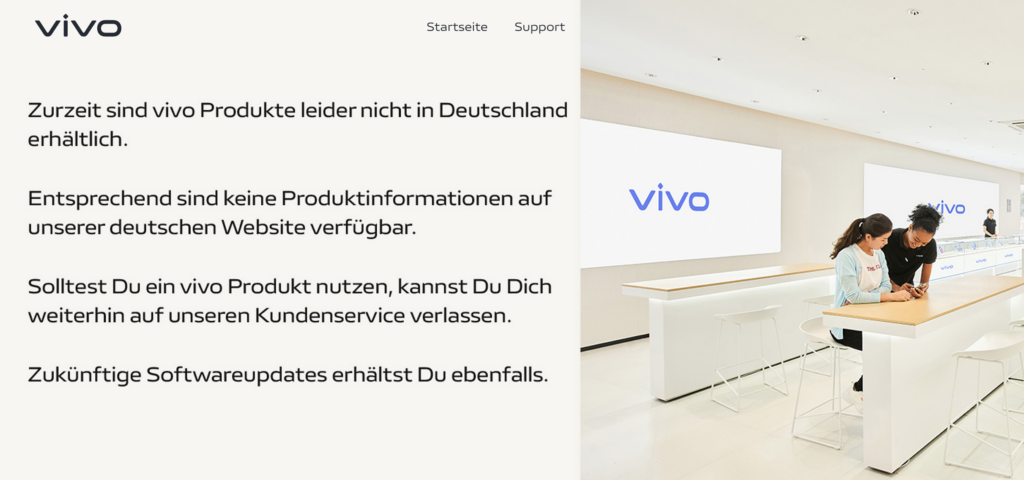 vivo is closing its online shop in Germany